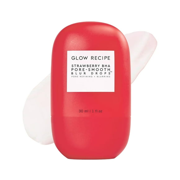 Glow Recipe Strawberry BHA Serum + Poreless Face Primer for Makeup - Silicone-Free Blurring Matte Primer to Reduce Shine & Prolong Wear - Hybrid Korea
