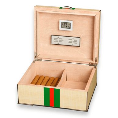 Visol Regio Contemporary Red and Green 50-Cigar Desktop Humidor