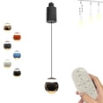 thumbnail image 1 of FSLiving Suspension de Rail à Hauteur Réglable Type J, Suspension de Rail à Levage Rétractable avec Télécommande et Gradation Continue, Lampe Globe pour Îlot de Cuisine Intérieur, Noir Lustré - 1 Lumière, 1 of 7