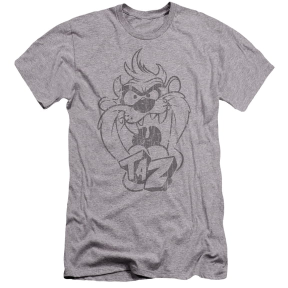 Looney Tunes - Faded Taz - Premium Slim Fit Short Sleeve Shirt - Medium