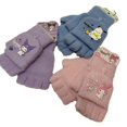 thumbnail image 5 of Guantes Sanrio para niños, guantes de invierno con medio dedo, guantes sin dedos para niñas, dibujos animados, estudiantes de escuela primaria, escritura, 5 of 5