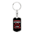 thumbnail image 1 of I Run You Ran Firefighter Stainless Steel or 18k Gold Premium Swivel Dog Tag Keychain, 1 of 8