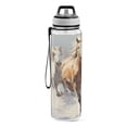 thumbnail image 2 of Horses in Winter 32oz Water Bottles with Straw Tritan Leakproof Sports Bottle BPA Free Clear for Fitness Gym Swimming Cycling, 2 of 7