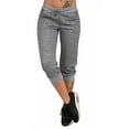 thumbnail image 4 of Pantalones de mujer Pantalones recortados con cordón Paño deportivo informal con cintura elástica, Gris, XL Advancent AP002218-04, 4 of 7