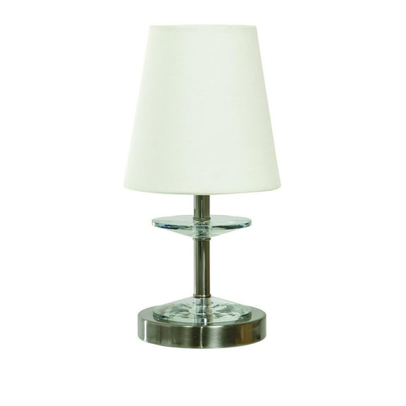House of Troy Bryson Mini crystal disk satin nickel accent lamp