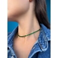 thumbnail image 4 of 925 Silver Emerald green tennis choker, colorful tennis choker, 14k gold plated green necklace, green tennis necklace, 4 of 4