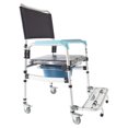 Toilet Shower Commode Wheelchair, Mobile Shower Chair, Folding Shower