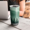 thumbnail image 4 of 20 Oz Misty Forest Landscape Coffee Tumbler Double Wall Insulated Stainless Steel Water Bottle | Metal Reusable Thermoses Flask with Cup Cap | Leak & Sweat Proof with Anti-Dust Lid, 4 of 7