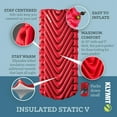 thumbnail image 3 of Klymit Sleeping Pad 06LIRD02D Insulated Static V Luxe; Inflatable; Manual Inflation Using Breath; V-Chamber Design; Red; 75D Polyester Fabric; 32 Ounce Weight; R-Value 5.5/ASTM 2.4, 3 of 9