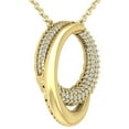 thumbnail image 3 of Araiya 14K Yellow Gold Round Diamond Double Circle Pendant with Gold Plated Silver Chain Necklace (3/4 cttw, I-J Color, I2-I3 Clarity), 18", 3 of 5