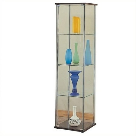 Bowery Hill 5 Shelf Gl Curio Cabinet In Cuccino