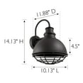 thumbnail image 6 of Design House Ajax Modern 1-Light Indoor/Outdoor Dimmable Wall Light with Metal Wire Cage Shade, Textured Black, 6 of 20