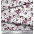 thumbnail image 2 of Soimoi Tissu Viscose Georgette Imprimé Feuilles & Roses Tissu au Mètre 42 Pouces de Large, 2 of 3