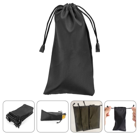 Mobutofu 5-Pack Soft Black Sunglasses Pouches Protective Cloth Cases for School, Travel, and Daily Use