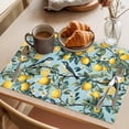 thumbnail image 3 of Lemon Bird Placemats Set of 6, Spring Summer White Floral Leaf Branch Bird Yellow Lemon Green Non-Slip Place Mats Washable Table Mats for Kitchen Dining Table Decorations Indoor/Outdoor, 3 of 9