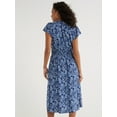 thumbnail image 6 of Time and Tru Women’s Smocked Waist Midi Dress with Short Sleeves, Sizes XS-XXXL, 6 of 6