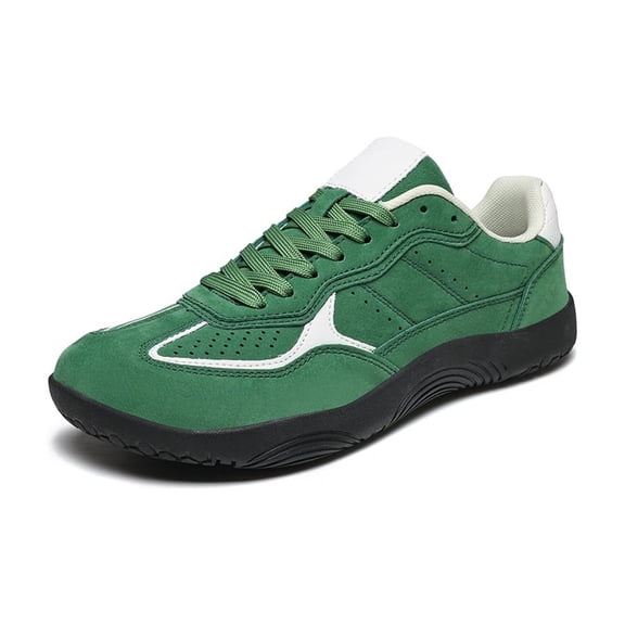 Men's Women's Fashion Sneakers Suede Retro Lace-up Walking Shoes Low Top Lightweight Non-slip Casual Shoes Green 11.5 Men/13 Women