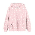 thumbnail image 2 of Odeerbi Kids Boys Girls Christmas Hoodies Snowflake Print Hooded Sweatshirts Children's Long Sleeve Pattern T-shirt Printed Round Neck Shirt Hooded Sweatshirt Pink, 2 of 5