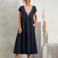 thumbnail image 2 of Dresses for Women, Women Casual Loose Boho Dress with Pockets Short Sleeve Long Maxi Summer Beach Swing Dresses Sundress, 2 of 5