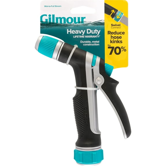 Gilmour 825202-1001 Heavy Duty Rear Control Pre-set Watering Nozzle with Swivel Connect