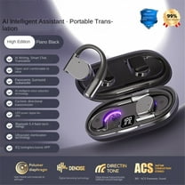 AI intelligent translation headphones multi-functional long-endurance ear-mounted noise-cancelling wireless Bluetooth headphones,Black