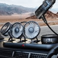 thumbnail image 6 of Portable Car Cooling Fan with 2-Head - 12V Electric Air Cooling Fan,USB Rechargeable Plug,Silent Electric Fan 360° Rotation with 3 Wind Speed Stable Base for Car Truck SUV RV Marine Boat, 6 of 7