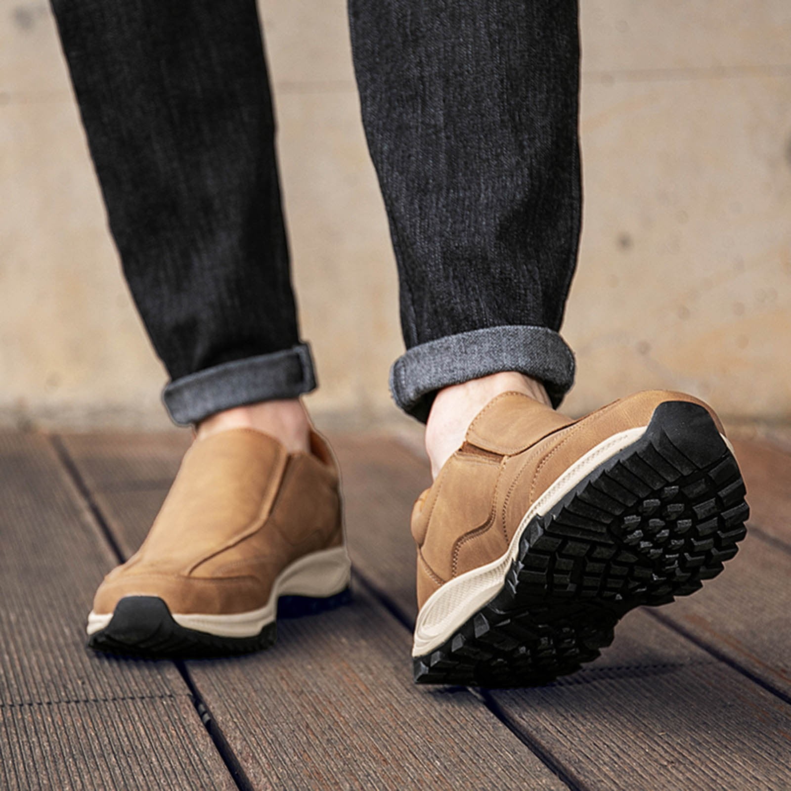 Leather slip on tennis shoes hotsell