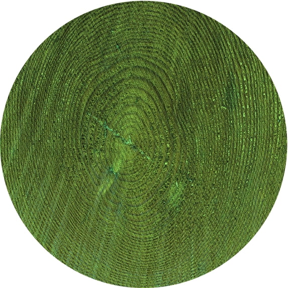 Ahgly Company Indoor Round Patterned Dark Forest Green Area Rugs, 8' Round