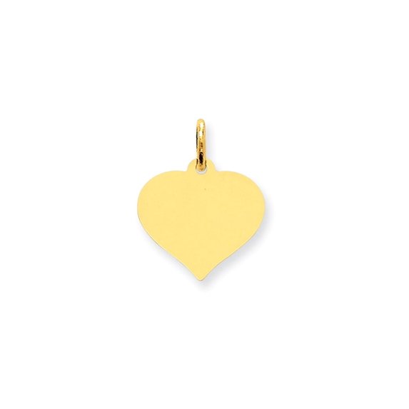 10K Heart Disc Charm