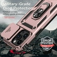 thumbnail image 4 of JTCASES for iPhone 14 Pro Max Case, Heavy Duty Protection Magnetic Car Mount Rotating Stand [Slide Camera Window] Rugged Shockproof Anti-fall Shell for iPhone 14 Pro Max, Rosegold, 4 of 8