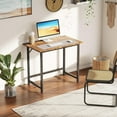 thumbnail image 4 of Small Desk, 24 Inch Small Computer Desk for Spaces, Compact Tiny Mini Simple Desk Table for Bedroom Home Office Writing Work Study Kids Student Teacher, Bonus Mousepad, Rustic Brown, 4 of 5