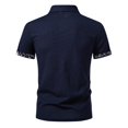 thumbnail image 4 of Men's Polo Shirts Short Sleeve Summer Leopard Print Buttoned Up with Pocket Lapal Top, 4 of 9
