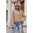 thumbnail image 4 of Womens Sweaters Pullover Oversized Deep V Neck Off Shoulder Tops Long Sleeves Loose Knit Sweater, 4 of 6