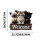 thumbnail image 3 of Letrero de bienvenida con animales alegres, colgante de madera de Newsbird para pared y patio., 3 of 7