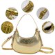 thumbnail image 2 of Bolsa De Hombro Patrón de cocodrilo Bolsos cruzados Bolso de hombro de cuero de PU Moda para el trabajo (Oro) Ehuebsd Para Estrenar, 2 of 9