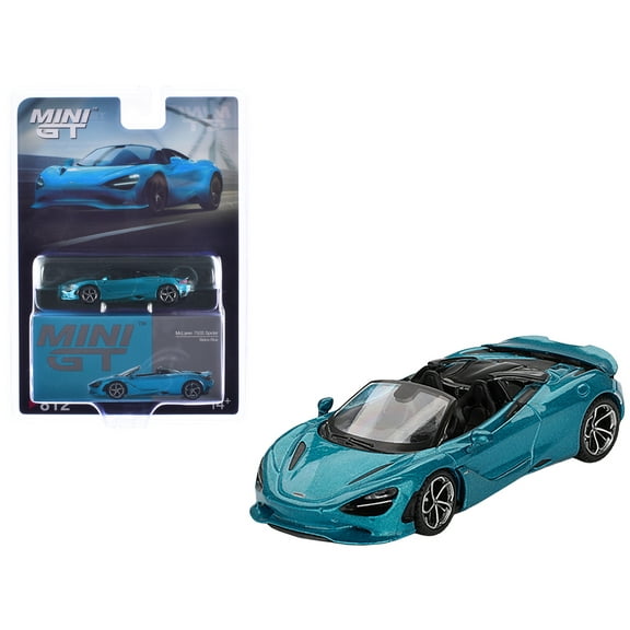McLaren 750S Spider Belize Blue Metallic Limited Edition 1/64 Diecast Model Car by Mini GT