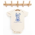 thumbnail image 3 of Happy Easter Bodysuit for Baby Girls Blue Floral Chinoiserie Spring Bunny One-Piece for Babies Natural Bodysuit 12 Months, 3 of 3