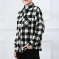 thumbnail image 5 of AIEOTT Boys Plaid Flannel Shirts Long Sleeve Classic Collared Button Down Pocket Shirts Fall Tops, Kids Aged 3-9, for School Travel Family Outdoor Play, 5 of 9