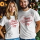 thumbnail image 5 of Camisetas para hombre, camiseta de algodón con cuello redondo y texto "Feliz Día de San Valentín", manga corta, romántica, con corazones rojos y rayas., 5 of 8