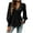 Black, variant on Blouse for Women Trendy Solid Color Elegant V-neck Lace up Tunicl Long Sleeve Shirts Black L