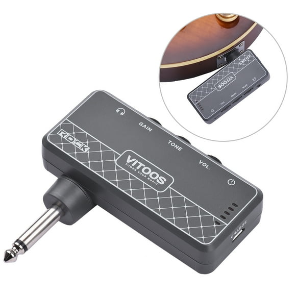 VITOOS VITOOS ROCK Portable Guitar Amp with Built-in Rechargeable Battery, Compact Design, Includes USB & Audio Cables