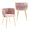 Pink, variant on KATBOC Velvet Dining Chairs Set of 2, Modern Accent Chairs with PU Seat and Silver Metal Legs, for Dining Room, Kitchen, Living Room, Office Decor, Cream White
