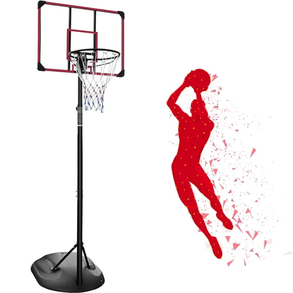 HooKung Portable Basketball Hoop Adjustable 7.5ft - 9.2ft with 32 Inch Backboard for Youth Adults Indoor Outdoor Basketball Goal