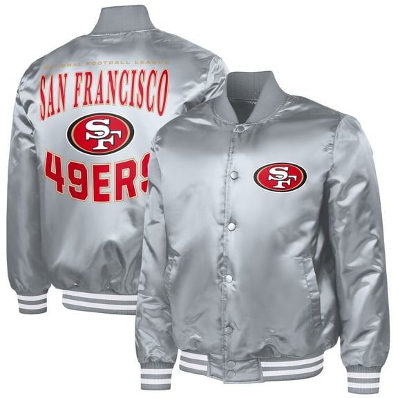 Men's G-III Sports by Carl Banks  Gray San Francisco 49ers Adaptive Full-Snap Varsity Jacket