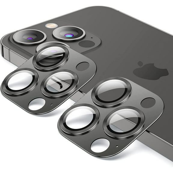 [2 Pack] Camera Lens Protector Compatible with iPhone 14 Pro 6.1inch and iPhone 14 Pro Max 6.7inch[Aviation Aluminum Camera Protection] [99.99% Transparency] [Does Not Affect Night Shooting] (Black)