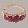 thumbnail image 5 of LBG British Made 14k Rose Gold Natural Ruby Womens Band Ring - 33 size options - Size 5, 5 of 6