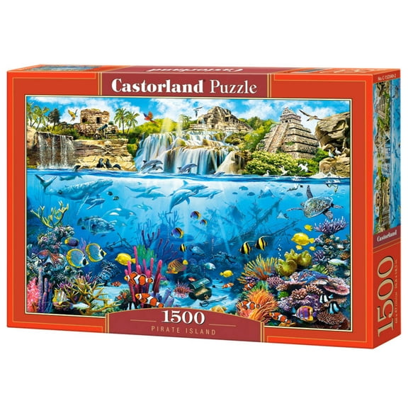 1500 Piece Jigsaw Puzzles, Pirate Island, Ocean and coral life, Adult Puzzles, Castorland C-152049-2