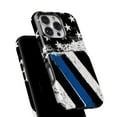 thumbnail image 6 of DesignSkinz Scratch-Resistant Hard Slim Case Compatible with iPhone 13 Pro Max (Compatible with MagSafe) - Grunge Patriotic American Flag with Thin Blue Line, 6 of 9
