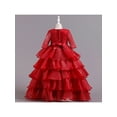 thumbnail image 4 of Bagilaanoe Kids Girl Princess Dress Flower Girl Lace Multi-Layer Ruffle Tutu Skirt 3T 4T 5T 6T 7T 8T  9T 10T Formal Party Wedding Dress Prom, 4 of 9