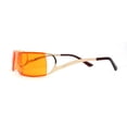 thumbnail image 3 of Unique Euro 90s Off Set Rimless Narrow Rectangle Sunglasses Gold Orange, 3 of 4